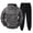 28# Dark Gray, variant on Men's Cargo Sweatsuit 2 Piece Set Quarter Zip Hoodie and Sweatpants Set Joggers Outfit Causal Sport Tracksuits Black M