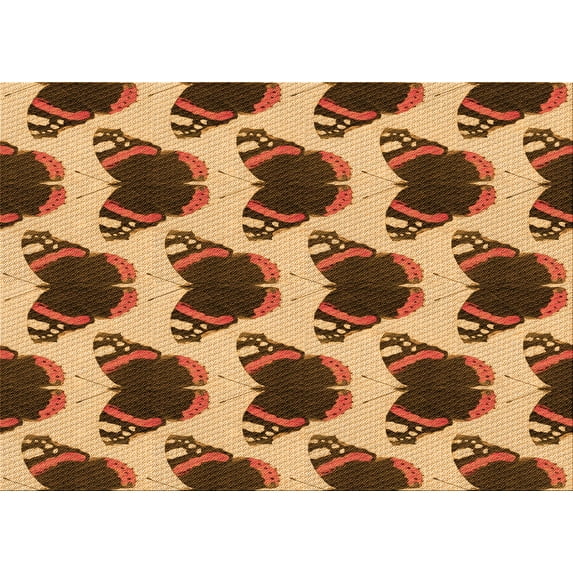 Ahgly Company Indoor Rectangle Patterned Yellow Orange Area Rugs, 8' x 10'
