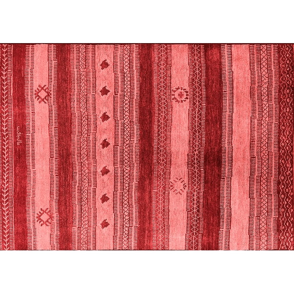 Ahgly Company Indoor Rectangle Oriental Red Industrial Area Rugs, 5' x 7'