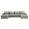 thumbnail image 4 of Churanty U Shaped Couch Sectional Sofa with Double Storage Chaise Lounge,5 Seat Oversized Sectional Couch with Waist Pillows for Living Room,Gray, 4 of 10