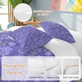 thumbnail image 2 of 3 Piece Purple Floral Duvet Cover Set Full Size, Microfiber Comforter/Quilt Cover with Corner Ties and 2 Pillowcases, Spring Abstract Art Flower Botanical All Season Soft Bedding with Zipper Closure, 2 of 8