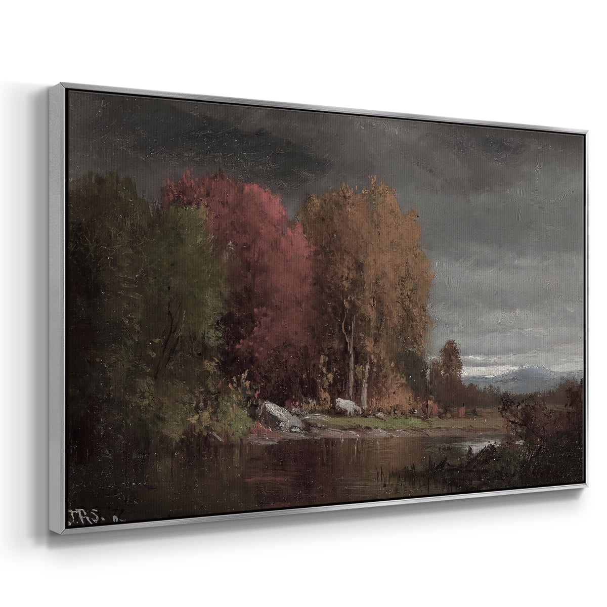 Vintage Landscape-CCCXXVII By Wexford Home Framed in Silver Wood Gallery Wrapped Canvas 25 in. x 37 in.
