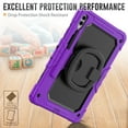thumbnail image 4 of for Samsung Galaxy Tab S10 Plus/S9 FE+/S9+ Case 12.4 inch, 360 Rotating Shockproof Cover with Stand, Handle, Shoulder Strap (SM-X820/X810/X610), Purple, 4 of 7