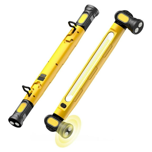 Magnetic Rechargeable Led Work Light - Magnetic Work Light with Hooks, 3000lm Led Lights Bar, 5200mah Cordless Rechargeable Hood Lights for Mechanic/car Repairing/Garage