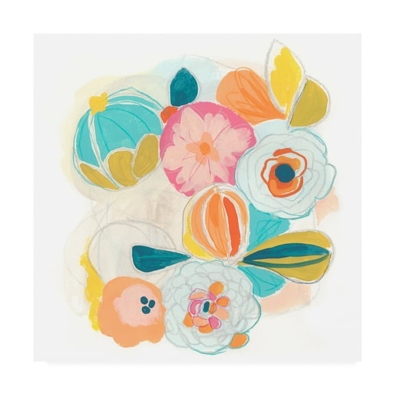 Trademark Fine Art 'Floral Vibe I' Canvas Art by June Erica Vess