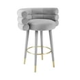thumbnail image 4 of TOV Furniture Betty Grey Velvet Bar Stool with Gold Accents, 4 of 7