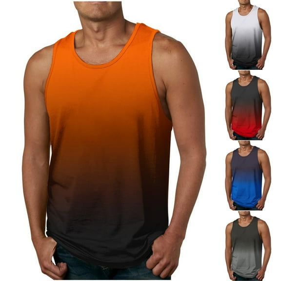 ZZwxWA Men's Undershirts Holiday Gifts Holiday Beach Loose Fit Quick-Dry Shirt Crew Neck Oversize Male Tops Workwear Printed Plus Size Blouse Casual Summer Tank Tops Cozy Style Sleeveless Clothing