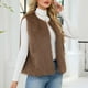 thumbnail image 4 of Chaqueta de abrigo cálida para mujer, de invierno, lisa, con cuello en V y sin mangas., 4 of 7