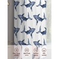 thumbnail image 6 of Summer Ocean Blue Whales Sheer Curtains 84 Inch Long 2 Panels, Nautical Coastal Sea Watercolor Marine Life Light Filtering Rod Pocket Curtains, Sheer Voile Drapes for Living Room Bedroom, 52"x84", 6 of 8