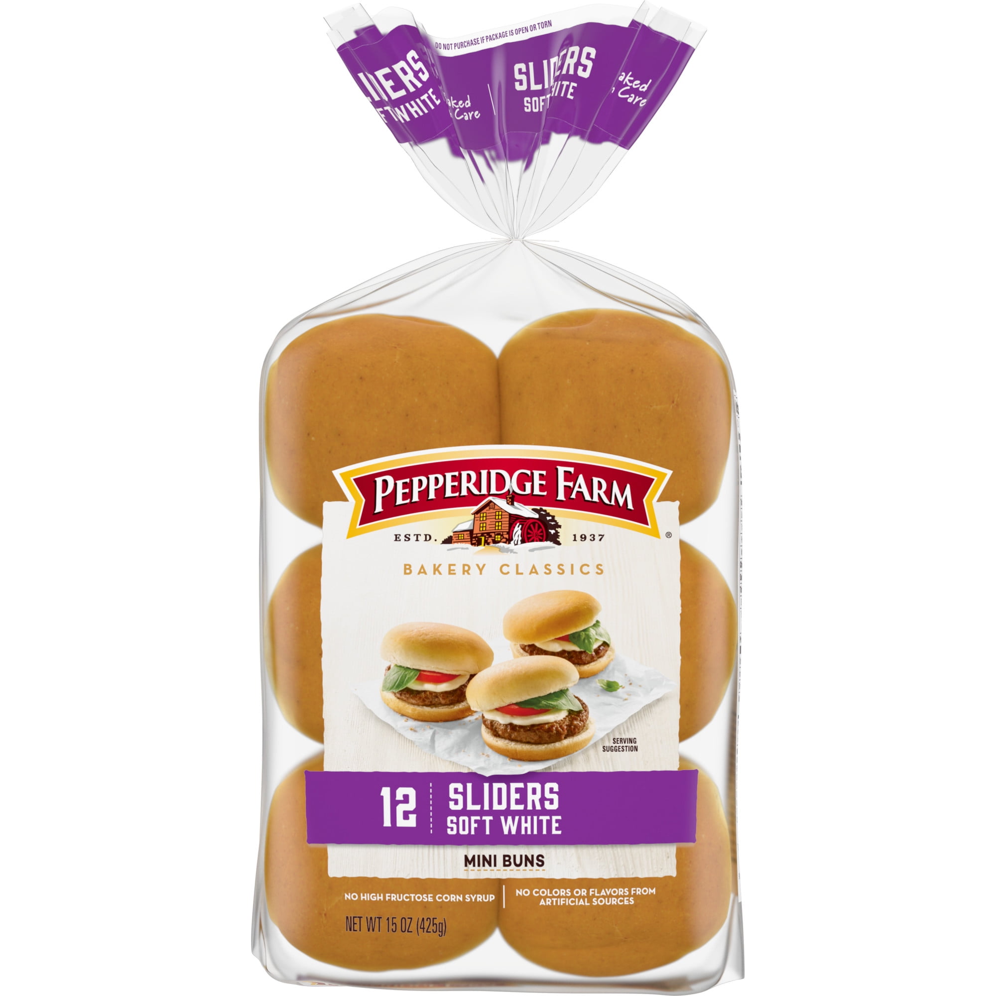 Pepperidge Farm Bakery Classics White Slider Buns, 12Pack Bag