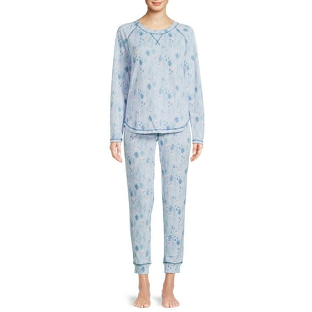 

Muk Luks Women s and Women s Plus Long Sleeve Top and Pants Eye Mask 2-Piece Pajama Set