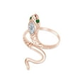thumbnail image 3 of AFFY Simulated Emerald & CZ Snake Womens Band Ring 14k Rose Gold Over 925 Sterling Silver, 3 of 4