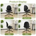 thumbnail image 6 of Furniliving Chenille Vanity Chair, Armless Swivel Office Chair with Wheels, Thick Cushion for Bedroom Home Office, Black, 6 of 9