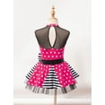 thumbnail image 6 of iiniim Kids Girls Patchwork Style Ballet Dance Mesh Skirt Polka Dots Print Bowknot Tutu Dress 4-14 Hot Pink 14, 6 of 7