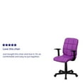 thumbnail image 4 of Flash Furniture Mid-Back Purple Quilted Vinyl Swivel Task Office Chair with Arms, 4 of 5