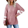 thumbnail image 2 of T-Shirts Décontractés à Manches Longues Rayés pour Femmes, Col Rond, Hauts Unis, Blouse Ample de Loisirs, 2 of 4