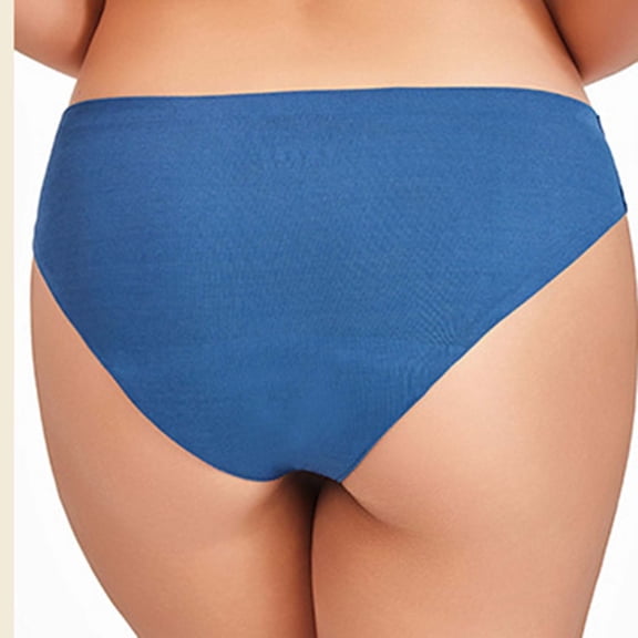 Scyoekwg Women's Period Panties Plus Size Solid Color Ladies Underwear Soft Breathable Briefs For Daily Menstrual (Blue,XXL)