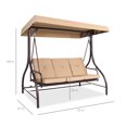 Best Choice Products 3Seat Outdoor Converting Canopy Swing Glider Patio Hammock w/ Removable