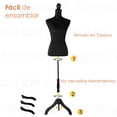 thumbnail image 3 of Maniqui Torso Femenino Arcoshop Afelpado Tripie Ajustable TERCIOPELO BLANCO, 3 of 6
