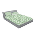thumbnail image 2 of Ambesonne Leaves Fitted Sheet & Pillow Sham Set, Falling Pine Tree Branches, Full, Lime Green Fern Green, 2 of 2