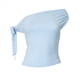 thumbnail image 3 of Tops Cortos con Hombros Descubiertos y Doble Forro para Mujer 2025, Tops Asimétricos Sin Mangas Y2K para Salir Azul L, 3 of 10