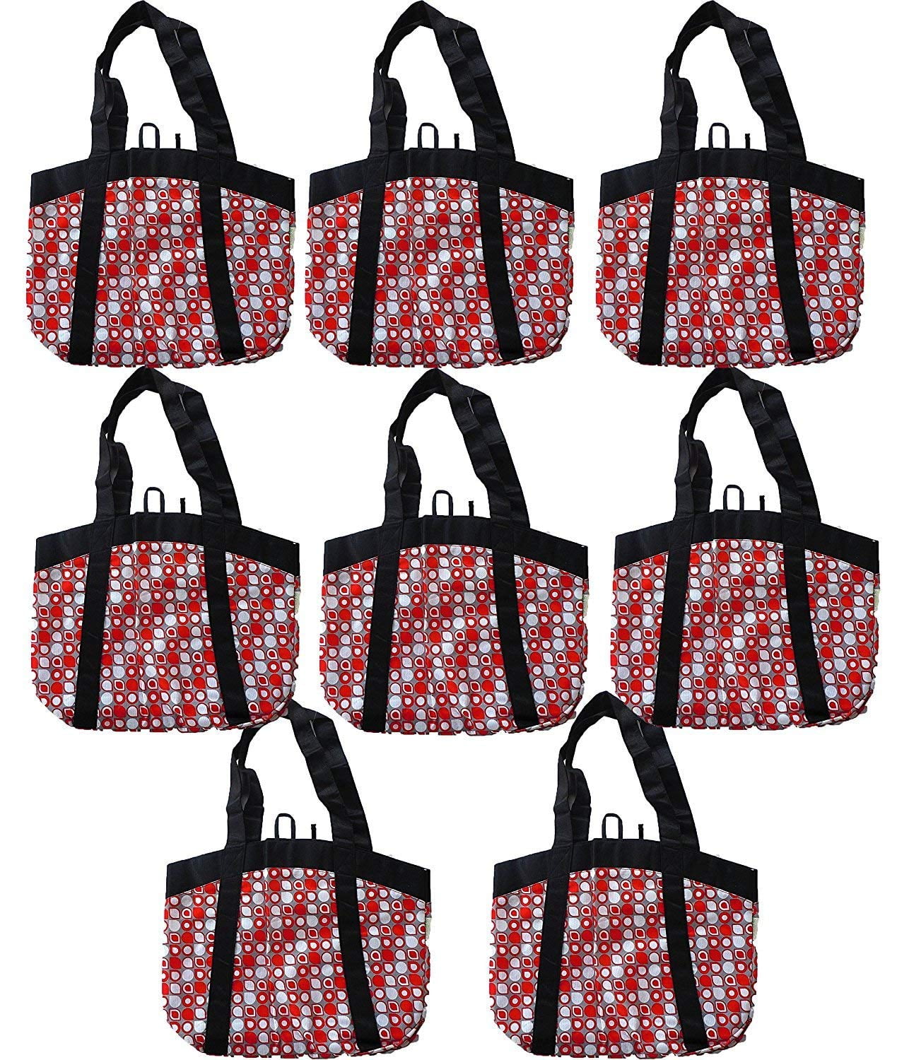 Large Stylish Fashion Tote, Reusable EcoFriendly Grocery Bags (8 Pack