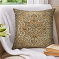 thumbnail image 3 of Pillow Covers 26x26 Set of 2, Retro Brown Boho Throw Pillow Covers Decorative Couch Cushion Cover, Vintage Ethnic Tribe Abstract Art Floral Microfiber Soft Pillowcases for Bedroom Living Room Sofa, 3 of 9