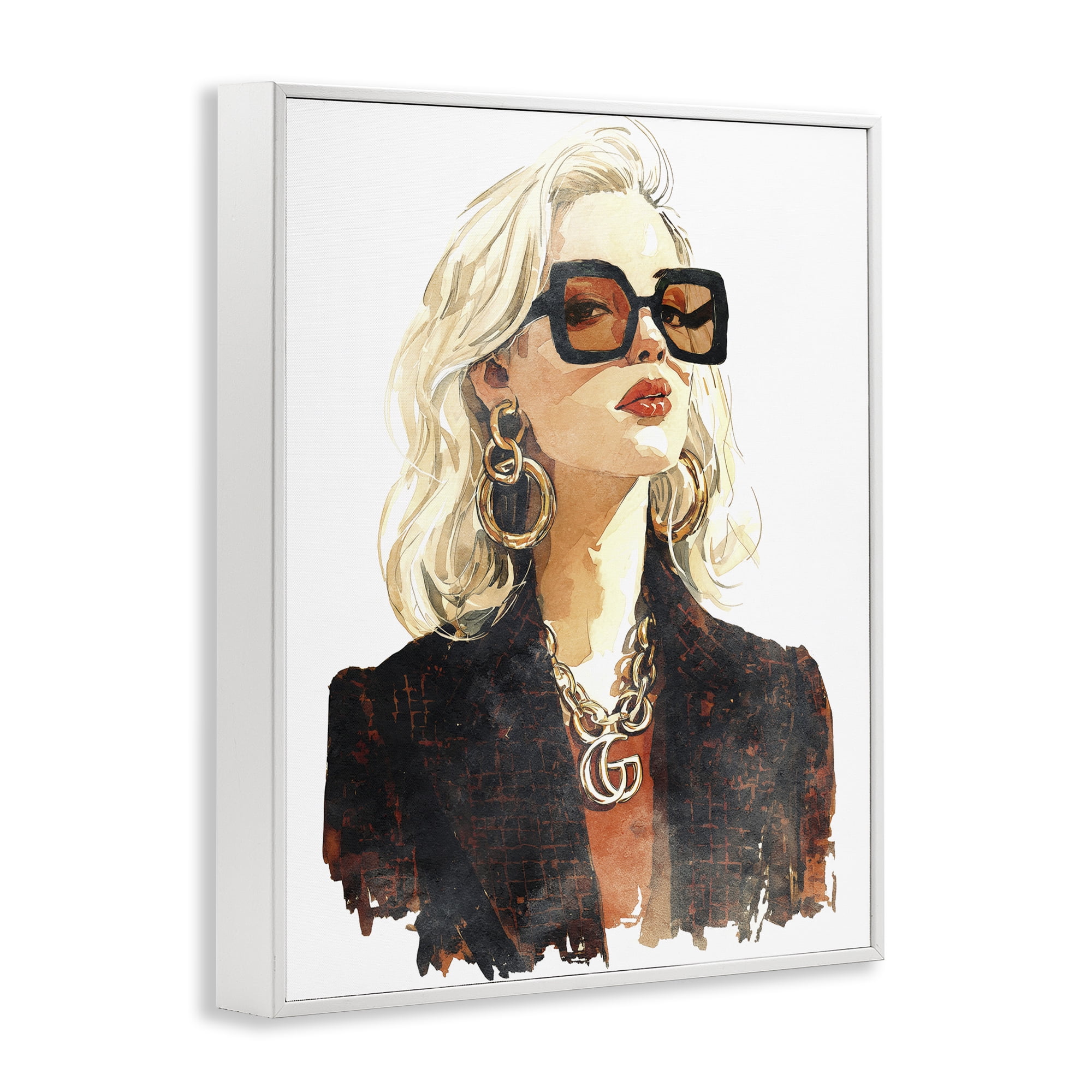 Stupell Industries Luxurious Gilded Gaze White Framed Giclee Art, design by Svetlana Aleynikova