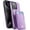 Purple, variant on TORU CX PRO for iPhone 13 Pro Case with Card Holder | Detachable Sliding Wallet for 3 Cards | Slim Protective Shockproof Heavy Duty Cover for Wireless Charging - Black