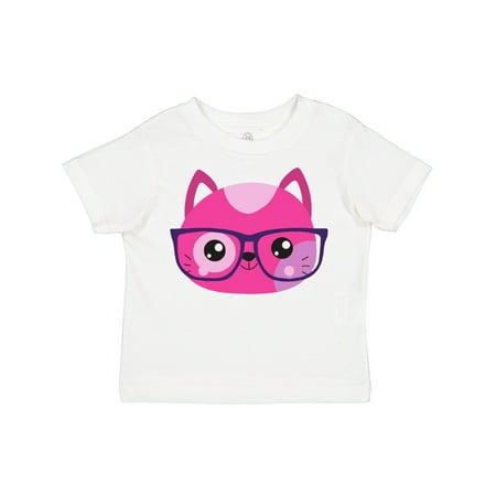

Inktastic Hipster Cat Cat With Glasses Pink Cat Boys or Girls Toddler T-Shirt