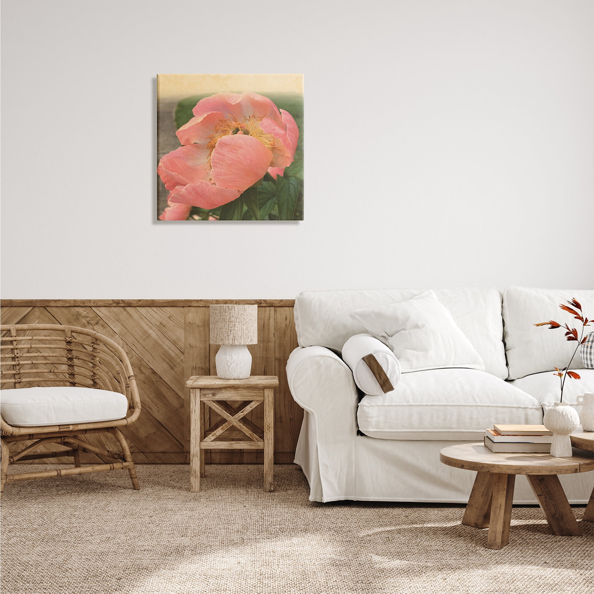 Stupell Indtries Dreamy Pink Peony Floral Bloom Sun Bleached Flower,24 x 24,Design by Tammy Apple