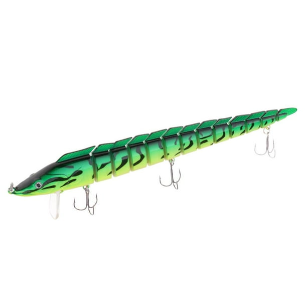 Señuelos de pesca articulados múltiples Crankbait cebo duro 23cm / 9 '' cebos de lubina hundidos Pike Muskie Loach Trout Swimbaits 04