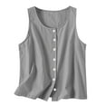 thumbnail image 6 of tarylea Womens Tank Tops Sleeveless Button down Scoop Neck Crop Tops Casual Loose Summer Comfy Lightweight Shirts, 6 of 7