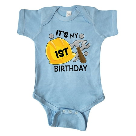 

Inktastic Its My 1st Birthday with Construction Tools Gift Baby Boy Bodysuit