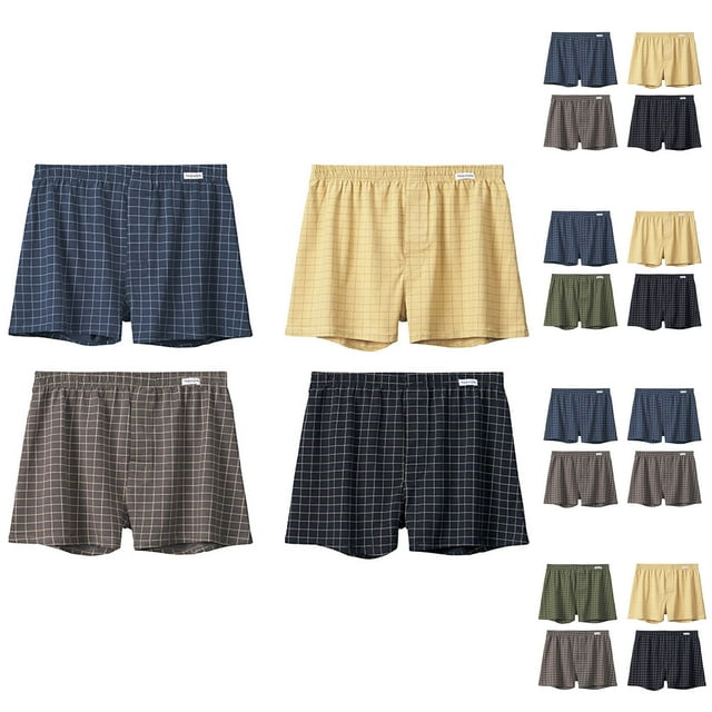 Underwear Mens Solid Color Loose Fit Home Pants Boxers Shorts Breathable Underwear Boxer Blue XXXXL