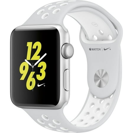 Restored Watch Nike+ Series 2 42mm Apple Silver Aluminum Case Pure Platinum/White Nike Sport Band MQ192LL/A (Refurbished)