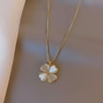 thumbnail image 2 of Four-leaf clover necklace, gold collarbone chain, 2 of 4