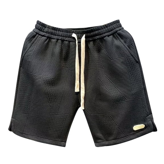 Athletic Shorts Men Solid Color Drawstring Summer Outdoor Casual Loose Fit Elastic Waist Cropped Pants Sweat Shorts Men