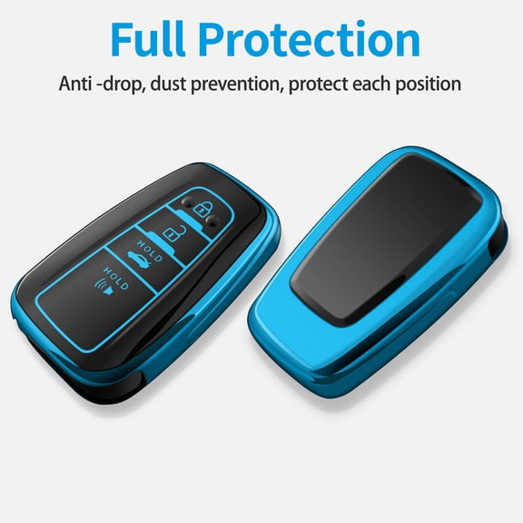 for Toyota Key Fob Cover with Keychain,Special Soft TPU Key Case Protector Compatible with 2020-2022 Highlander Corolla Prius,2018-2024 RAV4 Camry Avalon C-HR GT86