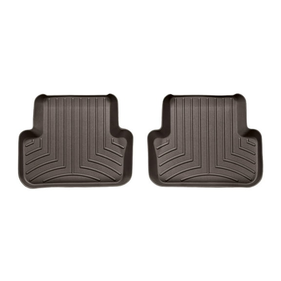 WeatherTech Custom Fit FloorLiners compatible with Audi S4, A4 - 2nd Row (2-Piece Liner), Cocoa