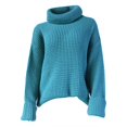 thumbnail image 4 of Duoif Sweaters for Women Trendy Women's Elegant Turtleneck Sweaters Oversized Long Sleeve Chunky Knit Sweater Fall Winter Casual Solid Pullover Tops Women's Sweaters Womens Tops Blue XL, 4 of 5