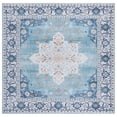 thumbnail image 2 of Safavieh Tucson Nazca Oriental Machine Washable Area Rug, Aqua/Light Blue, 6' x 6' Square, 2 of 13