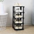 thumbnail image 1 of Compact Shoe Storage, Durable Plastic Shoe Rack, Easy To Assemble For Closet, Entryway, And More (Black), 1 of 5