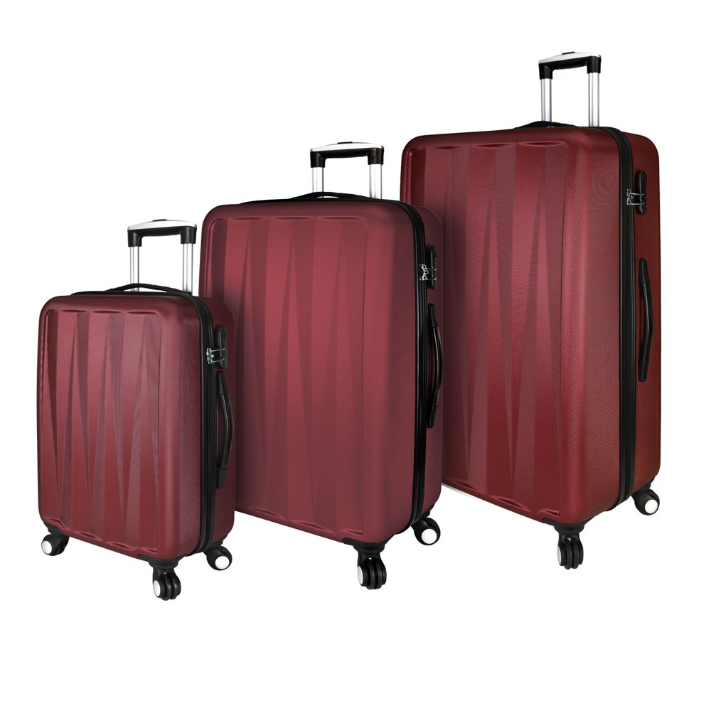 Elite Luggage Verdugo Hardside 3Piece Spinner Luggage Set, Red