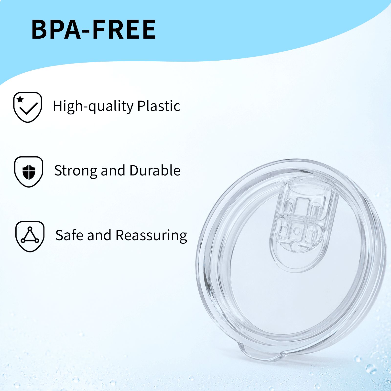 Koomade 2 Pack Tumbler Replacement Lids Including 4 Extra Sealing Rings for 20oz Drinking Tumblers BPA Free