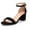 Black Suede, variant on Pennysue Women's Chunky Low Heels Sandals Silver Glitter Ankle Strap Wedding Shoes 8M