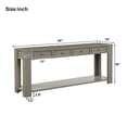thumbnail image 3 of Table for Entryway Hallway Sofa Table with Storage Drawers and Bottom Shelf (Khaki), 3 of 9