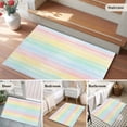 thumbnail image 2 of Rectangle Rug 2x3ft Area Rug, Rainbow Stripes Gradient Area Rugs for Living Room Bedroom, Pastoral Watercolor Line Floor Mat Non-Slip Non-Shedding Carpet Indoor Accent Rugs, 2 of 9