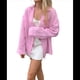 thumbnail image 3 of Blusa Playera de Larga para Mujer, para Cubrir Trajes de Baño, con Cuello Abotonado. Rosa L, 3 of 8