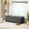 thumbnail image 5 of GVN Storage Ottoman Bench, Ottoman Bench,44" Ottoman with Storage, Lid, Legs, Corduroy End of Bed Bench, Gray, 5 of 7